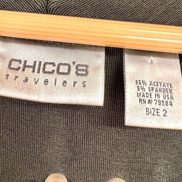 Travelers by Chico's Women's Large Stretch ruffles cardigans soft jersey Olive - Picture 8 of 8